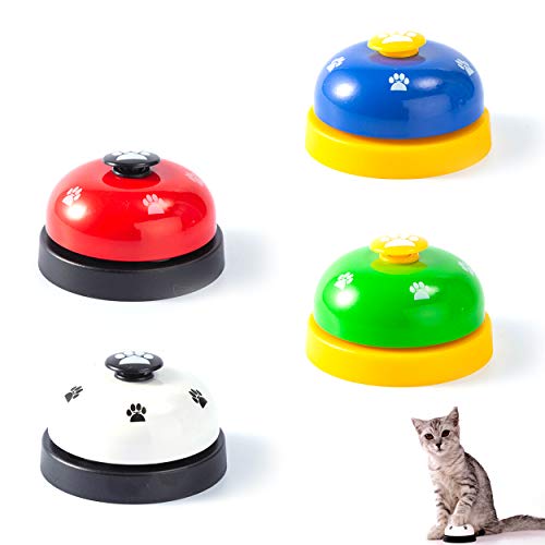 LTHERMELK 4 Stücke Trainingsglocken FüR Haustiere， Mit Rutschfester Unterseite Haustier Glockenspielzeug Hunde Katzen Toilet TöPfchen Trainings mit Großem Button