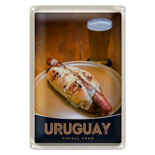 Uruguay | Typisches Essen | Blechschild | Retro-Stil | Dekoration | 20 cm x 30 cm