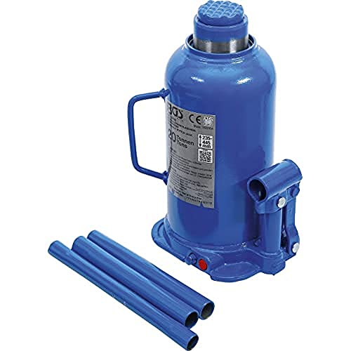 BGS 9888 | Hydraulischer Flaschen-Wagenheber | 20 t | Stempelwagenheber / Kompakt-Wagenheber, blau