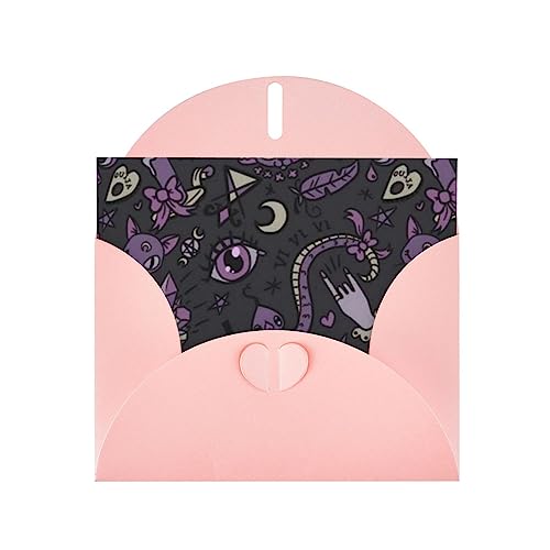 Lila Schwarz Goth Gruselige Feiertage, Dankeschön, Freundschaft und Miss You-Karten, luxuriöses Perlpapier, blanko Karten für jeden Anlass