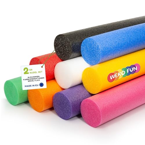 WeKo FUN Schwimmnudel für Kinder & Erwachsene 160cm - Lange Poolnudel 2er Set - Farben Weiß - Weiß - Schwimmhilfe für Pool, Strand & Wasserspiele - Wasserspielzeug - Wassernudel - Water Noodle