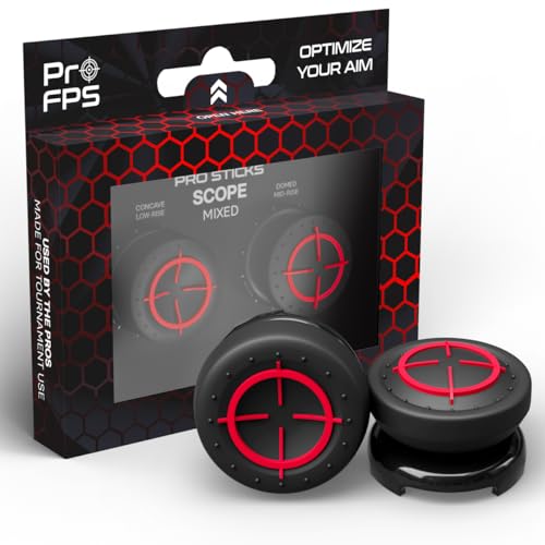 ProFPS Thumbsticks Aufsätze: PS5 Zubehör & PS4 Zubehör - Controller Sticks für Aimbot Genauigkeit - Optimales Playstation Zubehör & PS5 Accessories für Esports (Scope - Mixed Set)