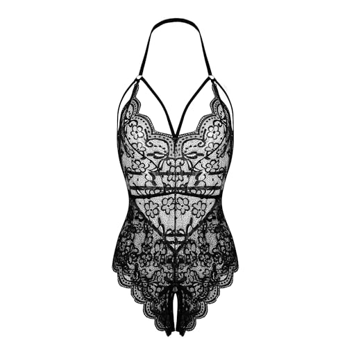 LEBENSFROH Dessous Damen Sexy Unterwäsche für Frau Sexy Outfit für Damen Strapsen Dessous Set Reizwäsche Dessous-sets Lingerie Women Body Damen Sexy Spitze (S, Schwarz)