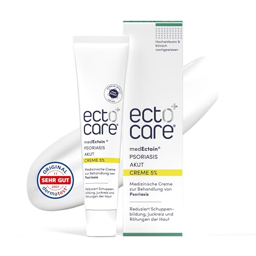 ectocare® Psoriasis Creme Akut mit 5% Ectoin | Schuppenflechte Salbe ohne Kortison | Medizinprodukt Reduziert Schuppenbildung, Juckreiz und Rötungen | Lindert trockene, rissige und schmerzende Haut