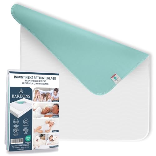Barbons Inkontinenzunterlage waschbar Matratzenschutz 60x60 - wasserdichte Bett Inkontinenzauflage matratzenauflage Bettunterlage waschbar nässeschutz matratzenauflage (60x60 cm)