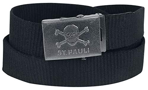 FC St. Pauli Totenkopf Unisex Gürtel schwarz 100% Polyester Fan-Merch, Fußball, Totenköpfe