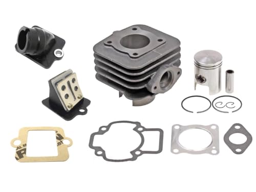 50ccm Zylinder + Ansaugstutzen + Membranblock Set passend für Piaggio Diesis, Fly, Liberty, NRG, Sfera, Storm, Typhoon, Vespa ET2, LX 50 – Komplett-Set für 2-Takt Motoren zur Leistungsoptimierung