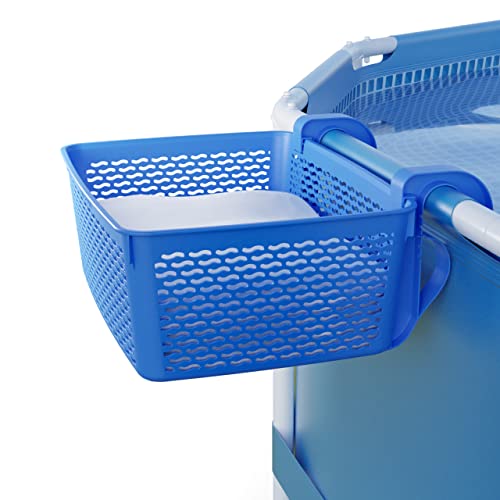 Carrie Box Pool Aufbewahrungskorb Blau | 18.7 L | Pool Korb aus Recyceltem Kunststoff | Pool Zubehör | Aufbewahrungskorb & Getränkehalter für den Pool