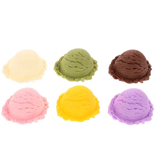 TOYANDONA Künstliche Eiskugeln 6 Stück Künstliche Eiskugeln Realistische Simulation Kuchen Gefälschte Desserts Modellhaus Geschäfte Dekoration Display -Requisiten