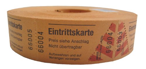 Wolf & Appenzeller 501003 - 1000 Eintrittskarten, fortlaufend nummeriert, orange