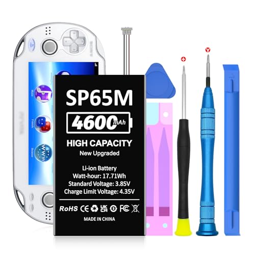 SP65M Akku kompatibel mit Sony PS Vita (PCH-1000 / PCH-1004) / PS Vita (PCH-1100 / PCH-1104) Ersatzbatterie + Werkzeugsatz