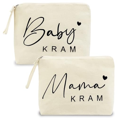 Geschenke für Mama zur Geburt 2 Stück Werdende Mama Geschenk Atmungsaktiv und Weich Mama Kram Baby Kram Kosmetiktasche Dauerhaft Babyparty Geschenk Mama Tasche für Kosmetika und Kleinspielzeug