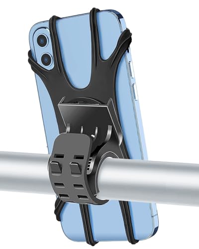 Zoeley Handyhalterung Fahrrad, Universal Handyhalterung Motorrad 【1s-Installation】Abnehmbare 360​​° Drehen【Silikon Anti-Vibration】Fahrradhalterung Lenker Rennrad für alle 4.0-7 Zoll Smartphone (Black)