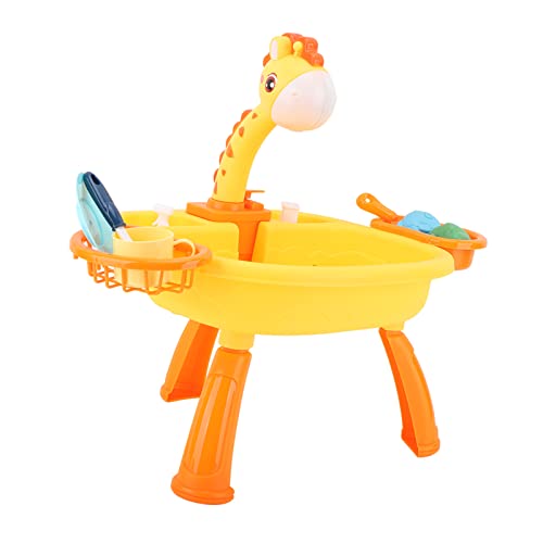 Elektrische Fischerei Pfund Weichkante Fischereispielzeug für Jungen und Mädchen, Farbenfrohes Wassertischspiel für Visuelle Entwicklung, Langlebiges Kunststoffmaterial (Giraffen-Angelteich)