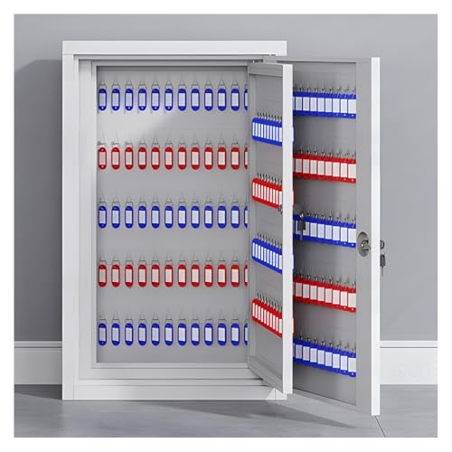 Hochsicherheits-Schlüsselschrank aus Stahl mit großer Kapazität mit Schlosshaken und Etiketten, ideal für Immobilienagentur, Immobilienverwaltung und Autoschlüsselaufbewahrung (600-Bit-Sicherheit, 200