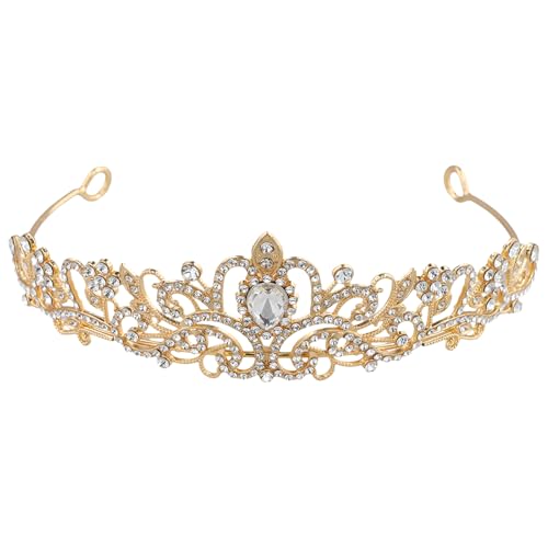 DiadéM, Krone Damen Geeignet FüR Partys, Krone Feste, Abschlussball Haarschmuck (Gold)