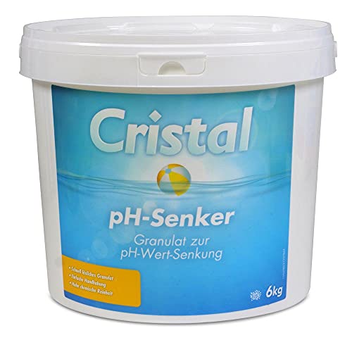 Cristal pH Senker Granulat 6 kg - Einfache Handhabung - Schnell löslich - Für stabilen pH-Wert - pH Minus - Optimierung als Basis der Wasserpflege
