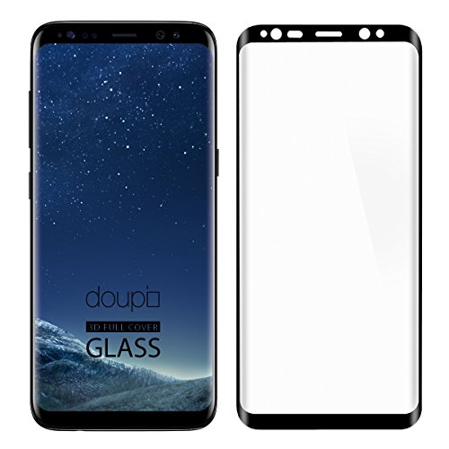 doupi FullCover Panzerfolie für Samsung Galaxy S8 Plus, Preimium 9H Hartglas HD Displayschutz Anti Kratzer Glas Schutzfolie, schwarz