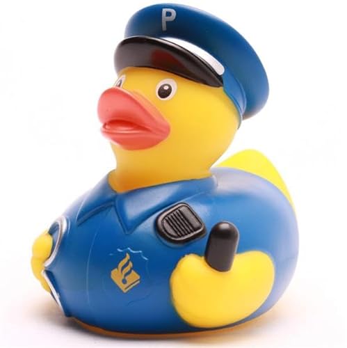DUCKSHOP I Badeente Polizist Holland I Quietscheentchen I L: 9 cm I Quietscheente I Geschenk Beamte I Präsent Sammler I Für Gesetzeshüter