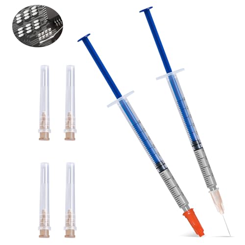 AllisWay Leitfähiger Kleber, Silberleitlack, Leitsilber, Schnelltrocknend, Geeignet für die Reparatur von Tastaturen, Platinen, Heizdrähten für Autofenster usw, 0,4 ml, 2 Stück