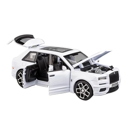 1 32 Für Rolls-Royce Cullinan Luxus-SUV Legierung Auto Sammlung Modell Druckguss Metall Spielzeugauto Modell Simulation Ton Und Licht Druckgussmodelle Motorfahrzeuge(White)