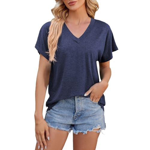 Generisch Damen Rückenfrei T-Shirt Y2K Kurzarm Crop Top Sexy Oberteile Party Sommer Cropped Tee Shirts Tshirt Damen Blau Damen Top Gestreiftes Shirt Damen Oversize