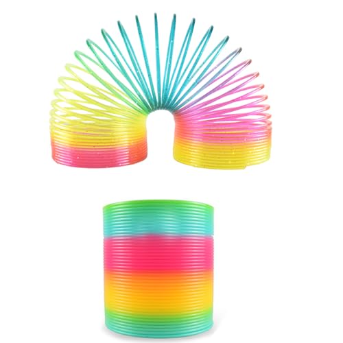 DiBaiHuiHomer Regenbogenspirale für Kinder,Spirale Kinderspielzeug,Treppenläufer spirale,Treppenläufer Spirale für Kinder,Spirale Spielzeug für Mädchen & Jungen - Kindergeburtstag Mitgebsel（2 Stück）