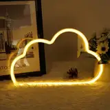 AOOTE Cloud Neon Lights,LED Wolken Neonlicht,Neon Light Sign Cloud, USB und Batterie betrieben,Wolke Neon Schild für Kinderzimmer Schlafzimmer Geburtstag Hochzeitsdekoration (Warmweiß)