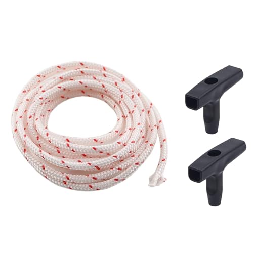 Starterseil Rasenmäher,10-Meter Seilzugstarter Seilzug Zugseil,Starter Seil 3.5mm Rückstoßstarterseil,Schnur with 2 Griff Ersatz Zubehör,for Wäschespinne,Kettensäge Ziehen,Bürstenschneider (1)