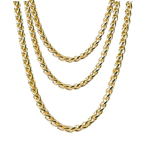 FASCHINFEVER Goldkette ca 50 cm - Panzerkette gold - als Accessoire für Fasching & Karneval - 80er & 90er Jahre Motto - wie Vokuhila & Gangster