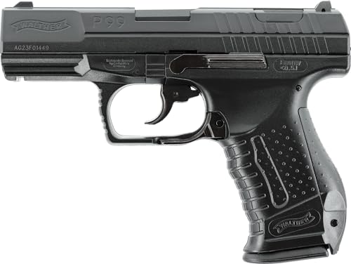 Walther Airsoft Pistole P99, Federdruck Waffe mit 0,5 Joule, inkl. 100 x 6 mm BB Soft-Air Kugeln, Heavy-Magazin & HiCap Magazin