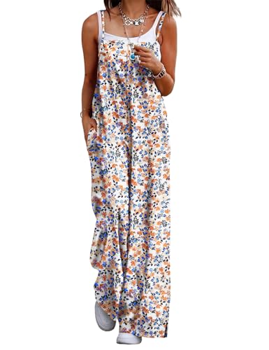 YESNO Damen Latzhose mit Beiläufig Retro Oversize Loose Hose Größe Baggy Jumpsuit Sommerhose 2XL PZZCRDE 377