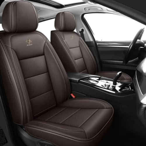 DENGFU Autositzbezüge Universal Komplettes Set für FIAT Abarth 500/Abarth 500C/Abarth 500 esseesse/Abarth 695/Abarth 695 Maserati Autozubehör:braun