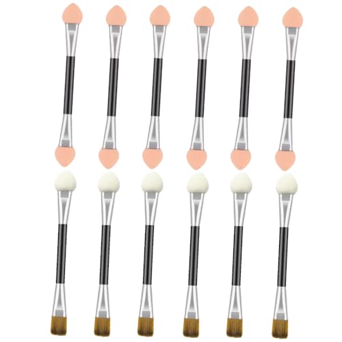Lidschatten Pinsel, 12 Pcs Sponge Eyeshadow Brush, Lidschatten Pinsel Doppelseitige Color, Einweg Lidschatten Applikator Lidschattenpinsel Lidschattenpinsel, 12 Lidschattenpinsel