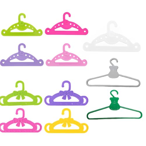 WBZOWRB 11 Stück Baby Kleiderbügel, Kleiderbügel Baby Plastik, Born Kleiderbügel, Mini Kleiderbügel, Bunten Kleiderbügeln Für Puppenkleidung In 43 Cm,Zubehör Für Born (5Farbe)