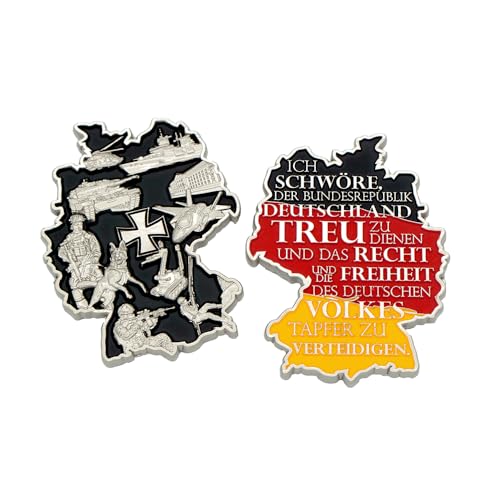 Café Viereck ® Bundeswehr Eid Deutschland Coin – Hochwertige Münze als Andenken an Dienstzeit – Nickel – matt – Geschenk für Soldaten & Veteranen