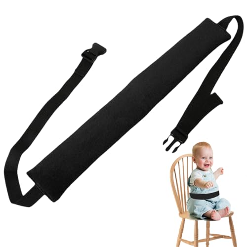 GXGM 1 Stück Hochstuhl Einkaufswagenschutz Baby,Gurt Für Tripp Trapp, Dining Gürtel Tragbaren Kind Sitz Baby Esszimmer Stuhl Sicherheit Gürtel Träger,Gurt Einkaufswagen Für Kinder(Schwarz)
