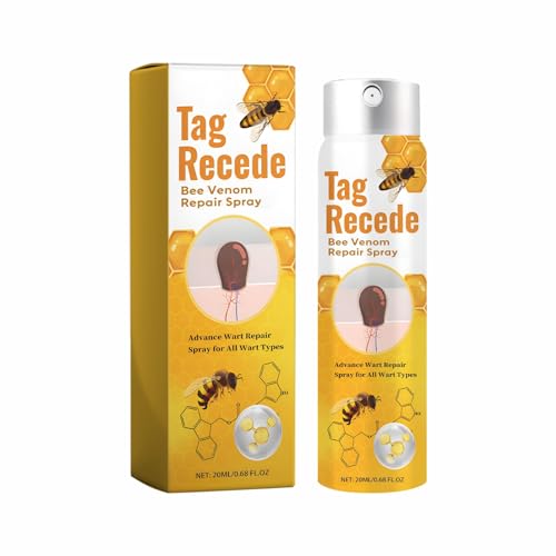 Tag Recede Bienengift Spray, 20 ml Bienengift-Warzenentferner-Spray, Hautflecken-Spray für alle Hauttypen, Hautflecken-Entferner