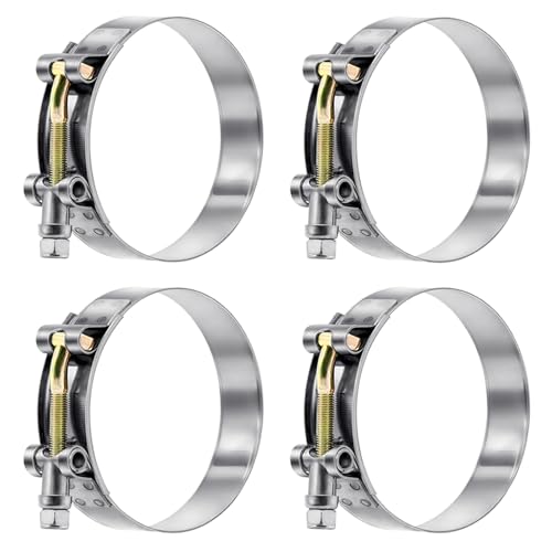 Tnisesm Schlauchschellen, 2,5 cm T-Bolzen, 304 Edelstahl, robust, Arbeitsbereich 32–37 mm, für 2,5 cm Schlauch-ID, Heizkörper-Turbo-Ansaugung, weiche Schlauch-Ladeluftkühler-Klemmen, 4 Stück