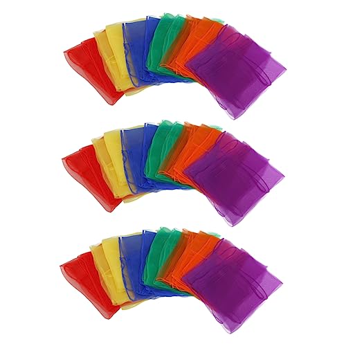 Ipetboom 18 Stück Kleinere Jongliertücher für Kinderaufführungen Zufällige Farben für Tanzgruppen Musicals Kindergartenaktivitäten Leicht Platzsparend Zufällige Farbe