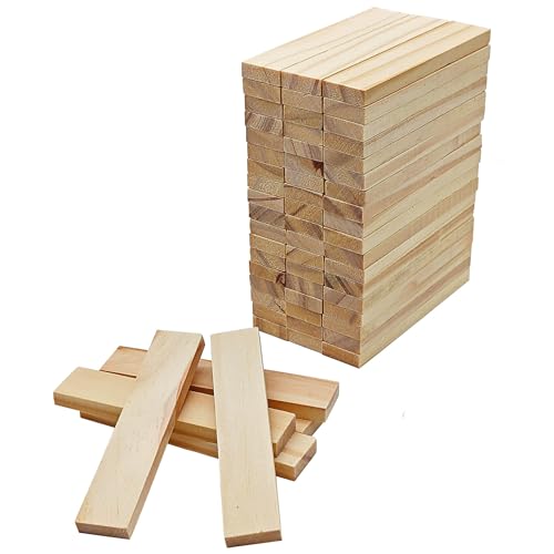 HAOBIN 50 Stück bastelholz klötzchen bastelklötzchen Hölzchen Holzbausteine 100x20x7 mm Holzstäbchen zum Basteln Holzleiste holzklötze basteln Holz für Heimwerkerprojekte und Deko,Bau und Vertäfelung