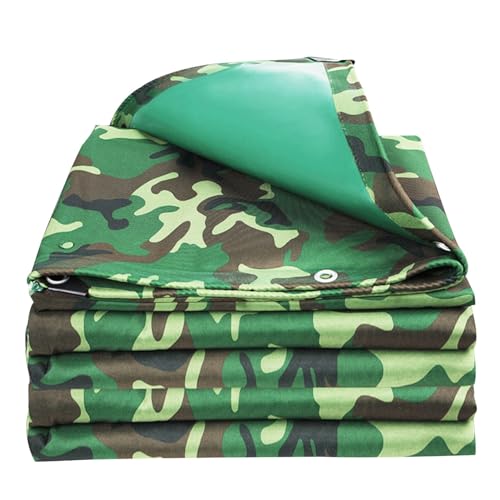 Camouflage-Plane, wasserdicht, strapazierfähig, 450 g/m², 1,2 x 1,5 m, 1,2 x 1,8 m, 1,2 x 2,4 m, 1,5 x 1,5 m, 3 x 3 m, Plane, Segeltuch, Abdeckung für Auto, Boot, Camping, Brennholz, Holzstapel(3x3m)