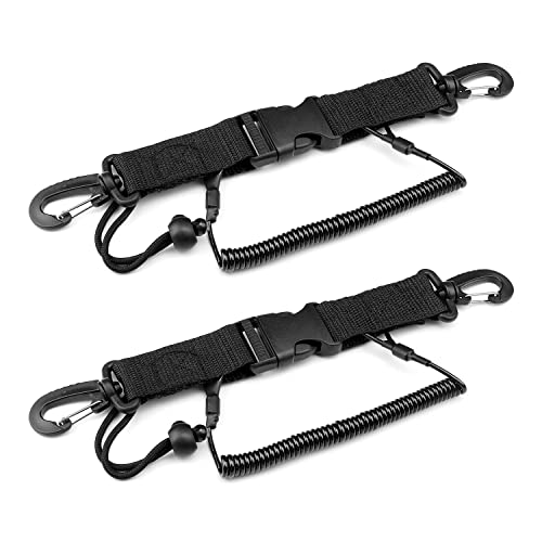 HASLED 2 Stück Spiralkabel Tauchen Kamera, Tauchen Zubehör mit Karabiner, Tauchen Ausrüstung Mit Clips Schnellverschluss, für Tauchen Schnorcheln Klettern, Unterwasserkamera
