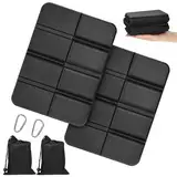 Mellbree Thermo sitzkissen faltbar, faltbares Outdoor Sitzkissen, wasserdichtes Sitzkissen, tragbares faltbares Sitzkissen für Reisen und Ausflüge im FreienFaltbares (Schwarz + Schwarz)