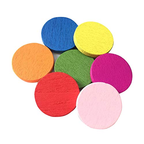 STOBOK 100 stücke Holz Zählen Stück Bunte Kreise Chips Bingo Chips Lernen Lehre Spielzeug für Schüler (mischfarbe)