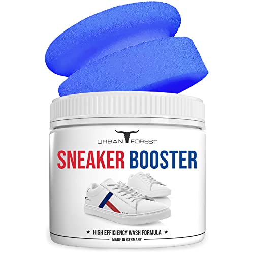 Nachhaltiges Sneaker Power Intensiv Reiniger Konzentrat inkl. Handschwamm | Schuhpflege & Schuhreinigung mit biologischen Inhaltsstoffen mit dem SNEAKER BOOSTER von URBAN FOREST