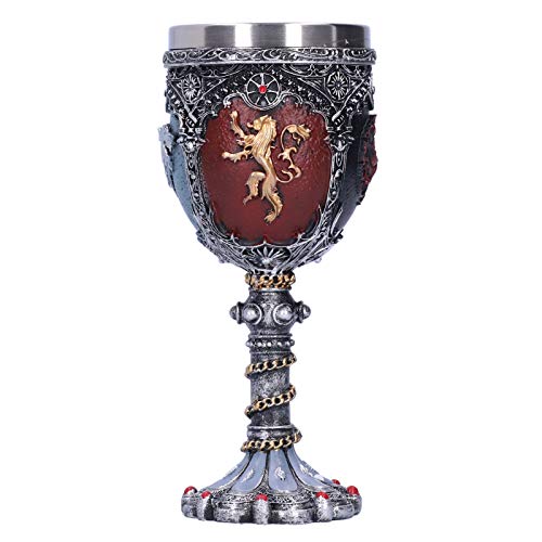 Lwuey Retro Edelstahl Wolfkelch, Mittelalterlicher Kelch Tasse für Tee 3D-Weinkelch Whiskey Reise Becher Weinglas Mythischer Löwenhirsch Gotisches Geschenk Vintage Ornamente
