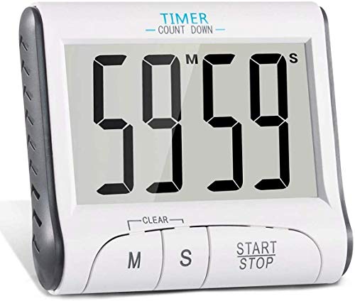 Gellvann Digital Kitchen Timer Großer Display Elektronischer Digital Countdown und Count up Magnetic Loud Alarm Küche Timer Stoppuhr Digital 24 Stunden Uhr Timer