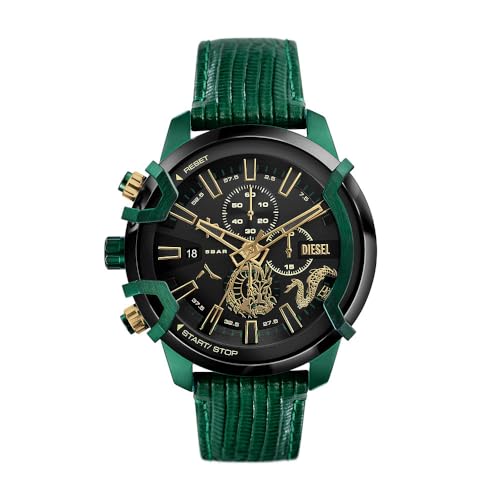 Diesel Herrenuhr Griffed Quarz/Chrono Uhrwerk 48 mm Gehäusegröße mit einem Lederarmband DZ4651