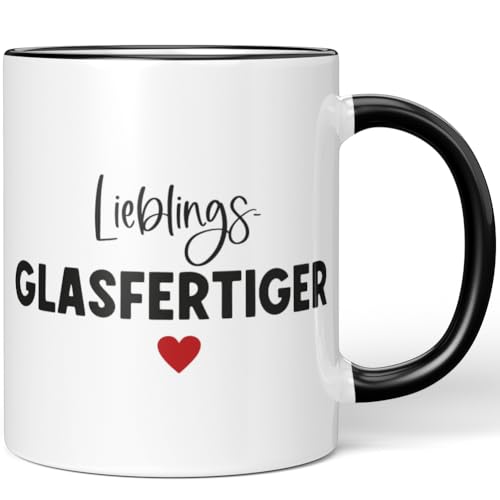 JUNIWORDS Tasse, Lieblings-Glasfertiger, Schwarz (7750980)